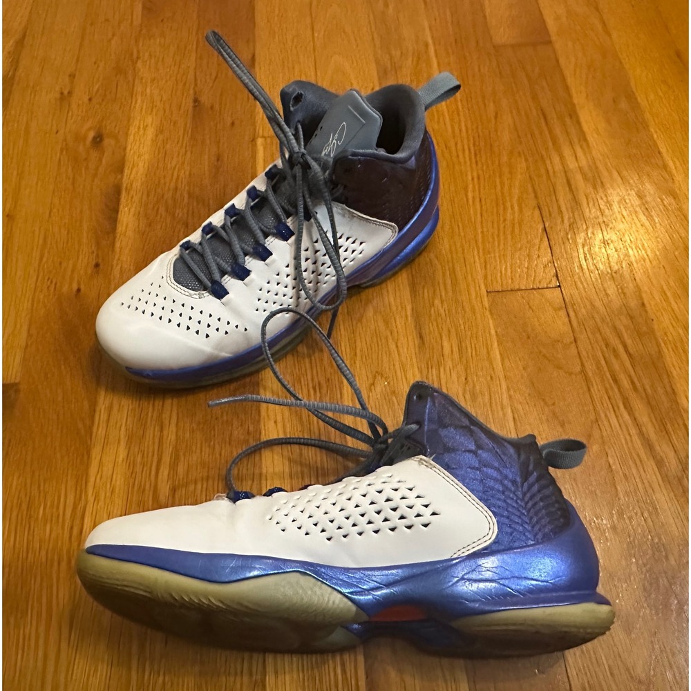 Jordan Super.Fly 3 BG White Concord Blue Kids Basketball Shoes 716598-105 7Y